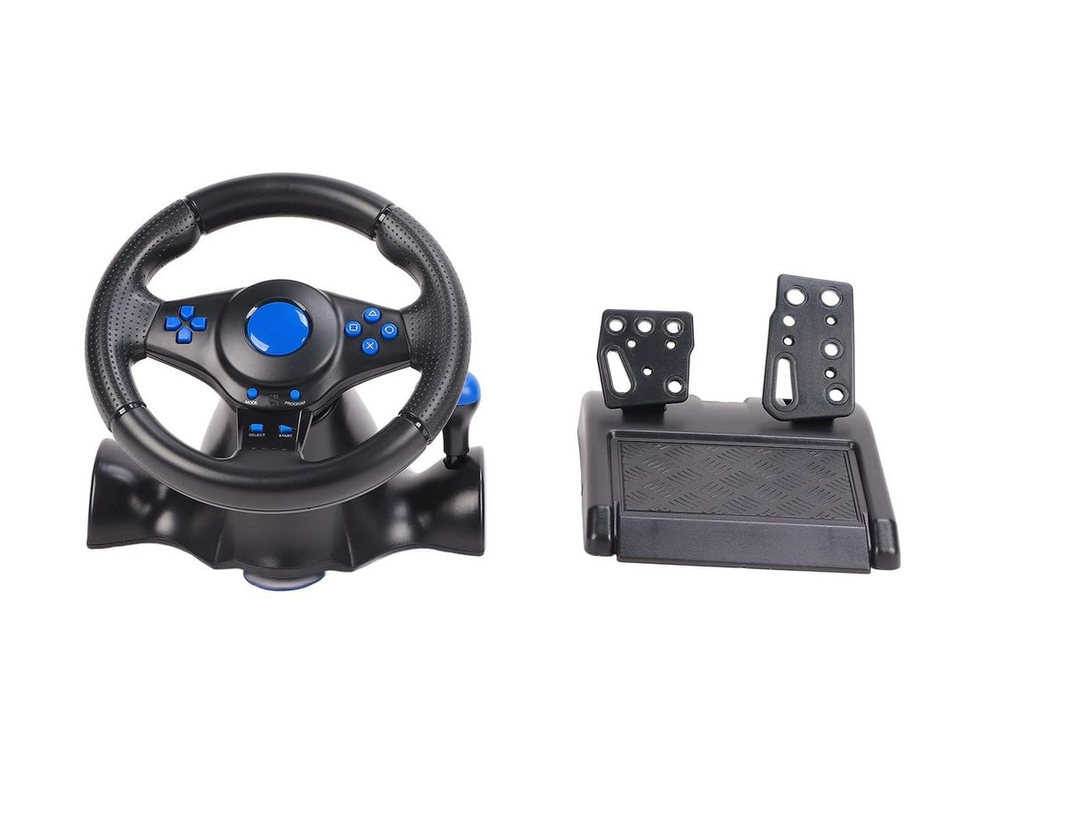 Racing Game Steering Wheel with Gear and Pedals
